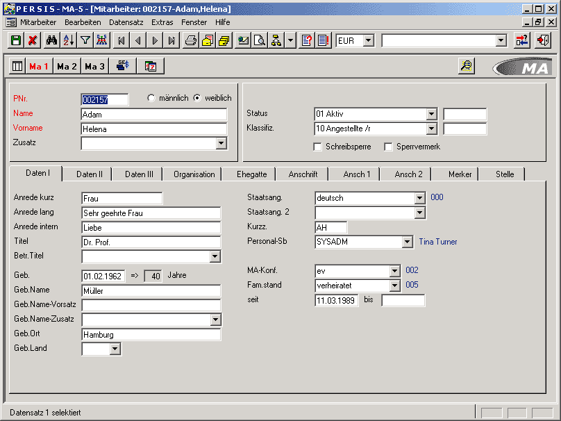 Employee Self Service: Daten&auml;nderungen k&ouml;nnen durch die Mitarbeiter durchgef&uuml;hrt werden